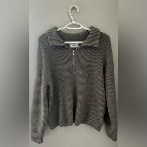 Gray Half-Zip Sweater